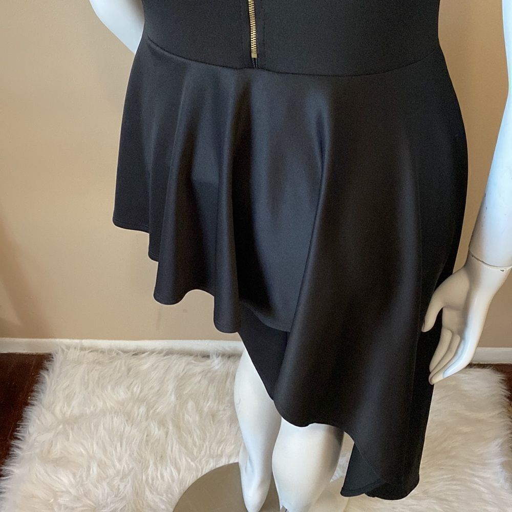 NWT Asymmetrical/Peplum Bodycon Midi Dress -Black - Picture 8 of 10